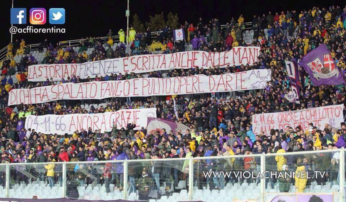 La Fiesole omaggia gli "Angeli del fango" con un commovente striscione - 