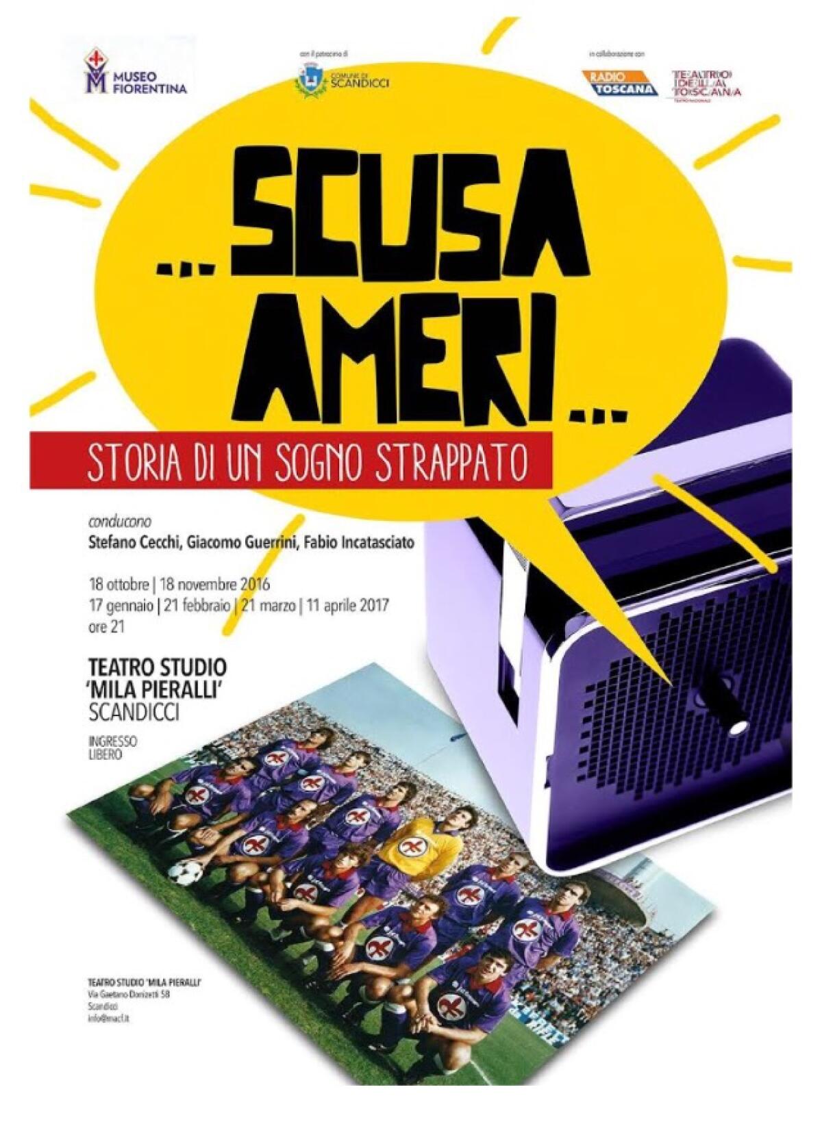 "Storia di un sogno sfumato" stasera ore 21.00 presso Scandicci. Un evento de il "Museo Fiorentina" - 