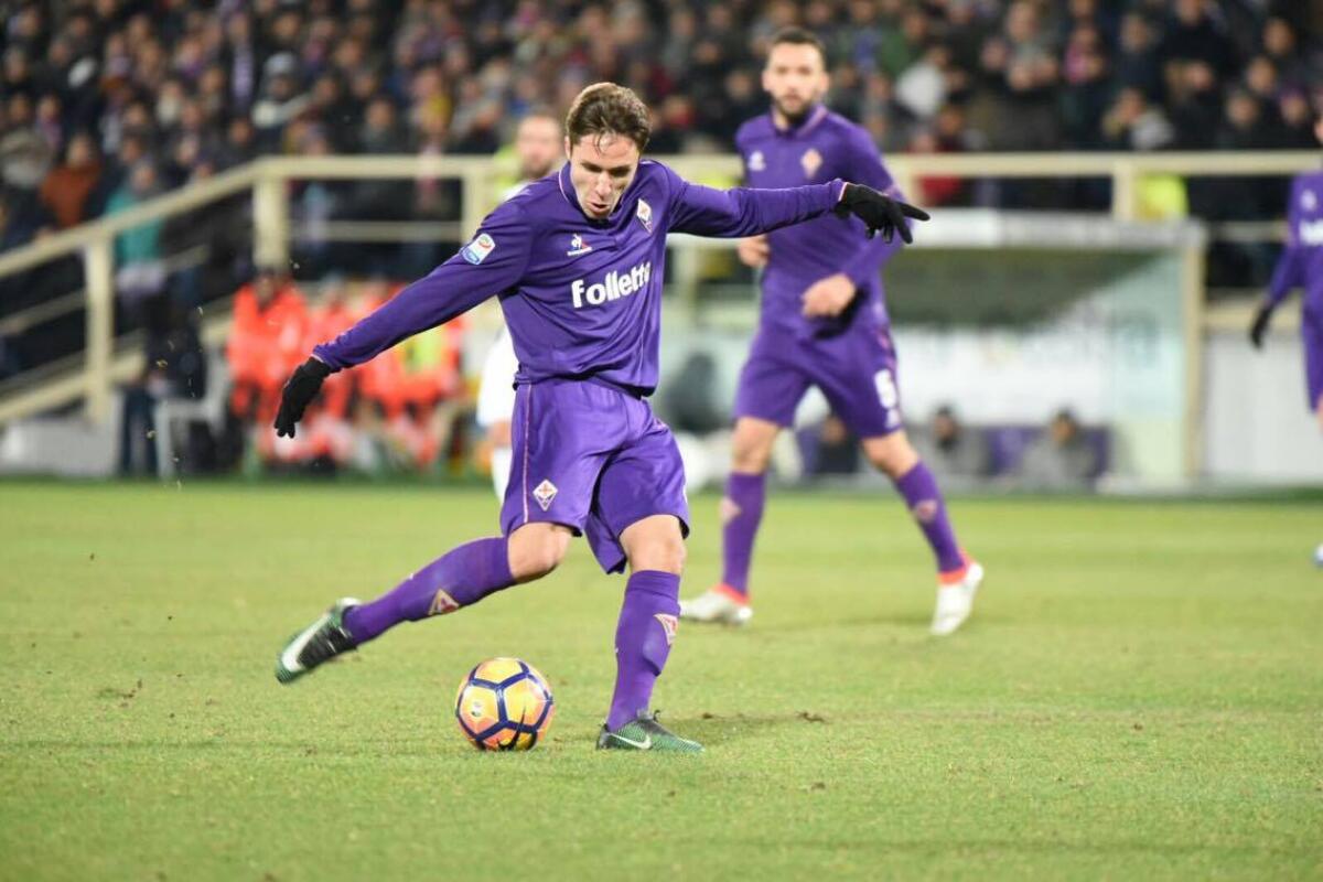 Chiesa: "Dai tifosi carica pazzesca. L'ho toccata io sul gol" - Fiorentina-Juve, foto Fiorenzo Sernacchioli,copyright Labaroviola.com. Firenza, stadio artemio franchi, 15.01.2017