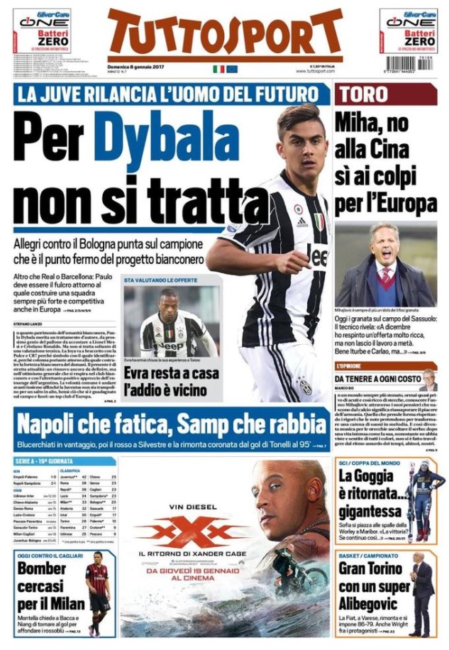 TuttoSport 08 Gennaio 2017