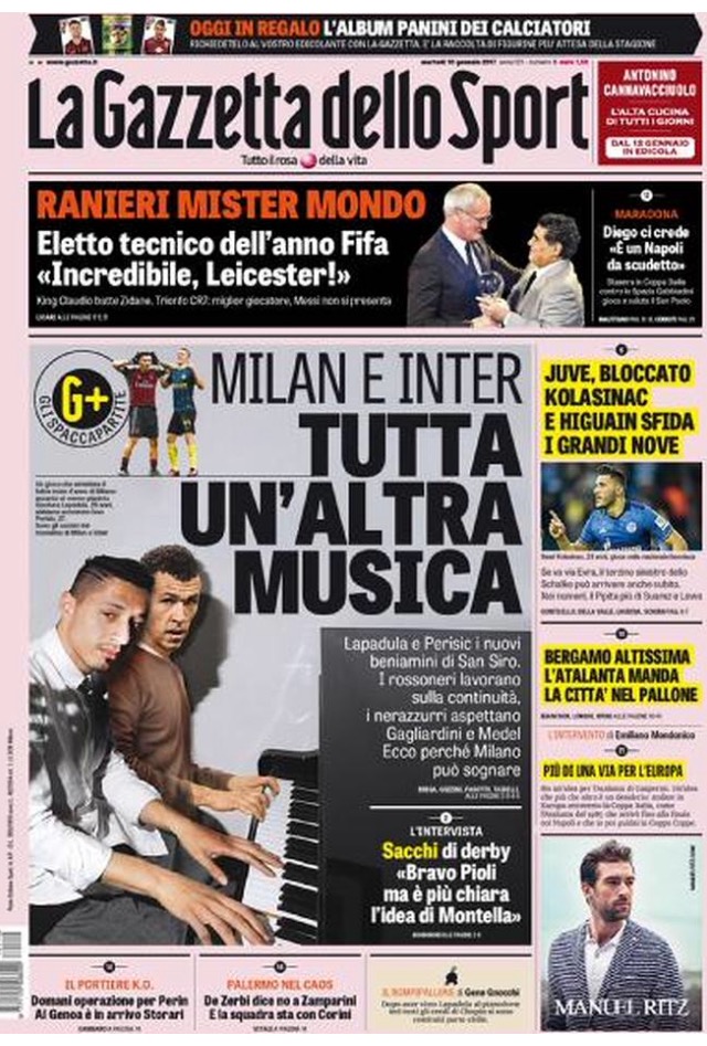 Gazzetta Dello Sport 10 Gennaio 2017
