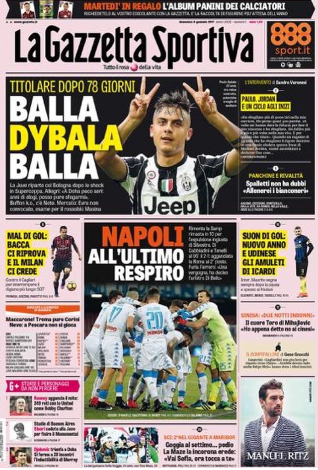 Gazzetta Dello Sport 08 Gennaio 2017