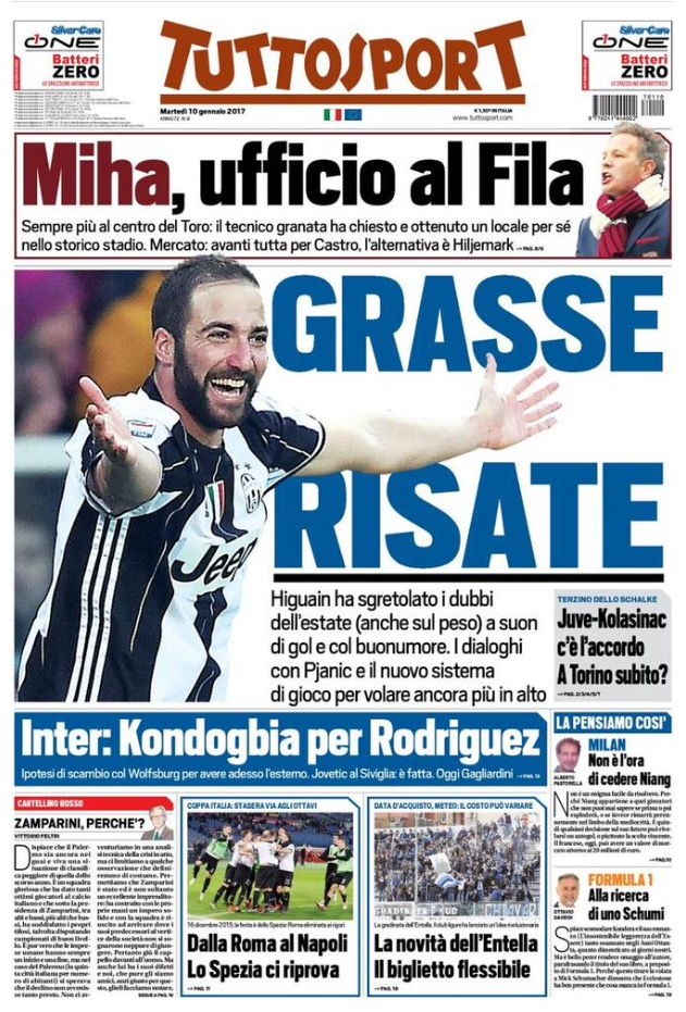 TuttoSport 10 Gennaio 2017