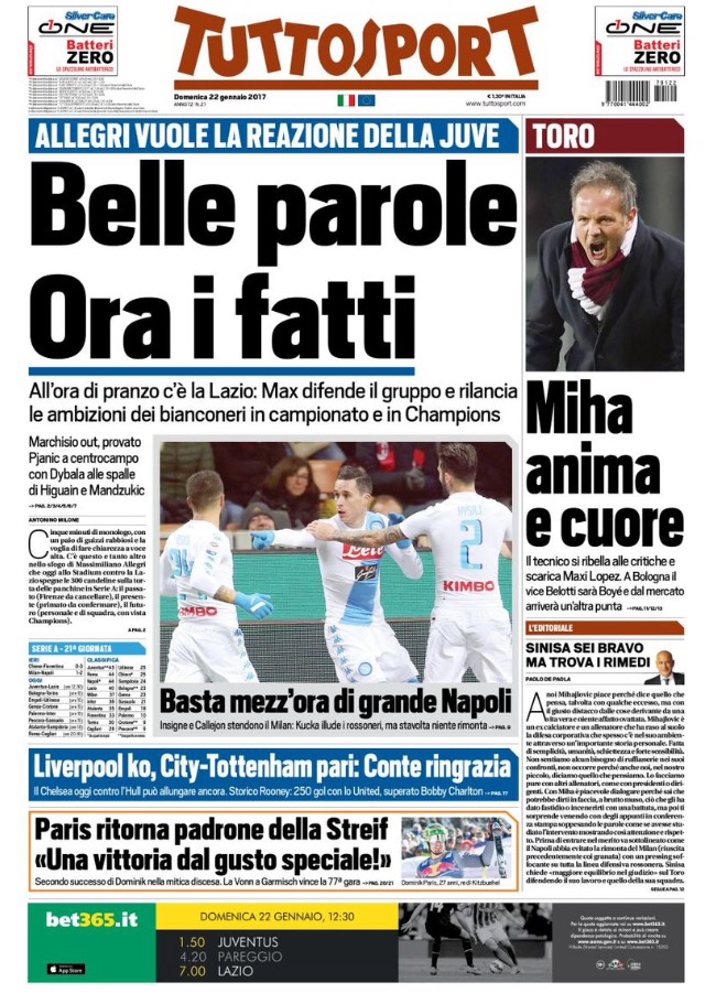 TuttoSport 22 Gennaio 2017