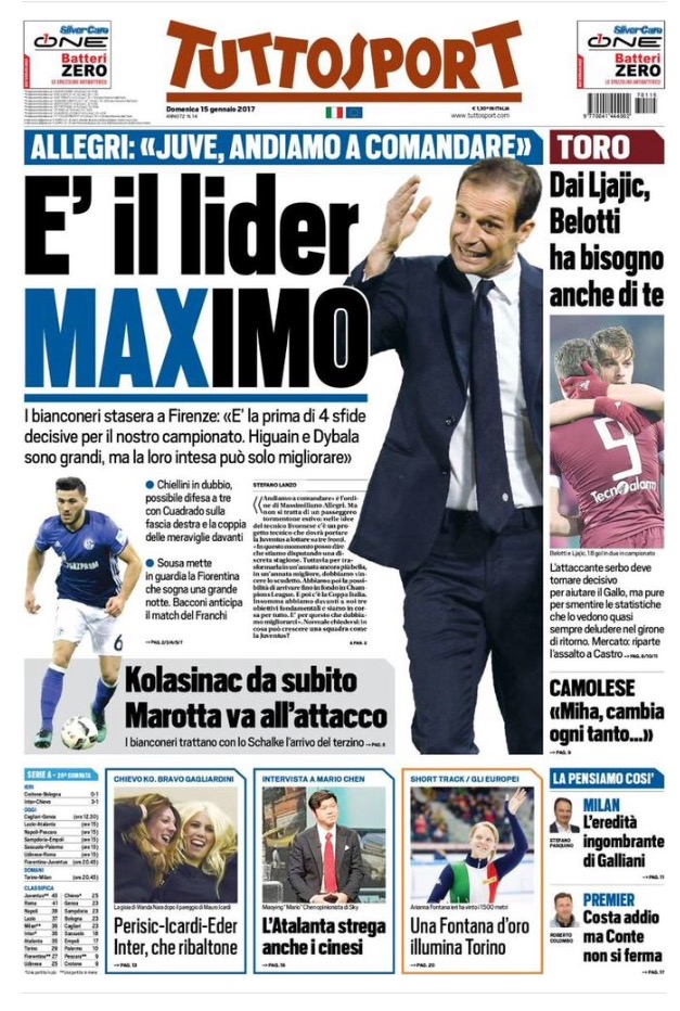 TuttoSport 15 Gennaio 2017