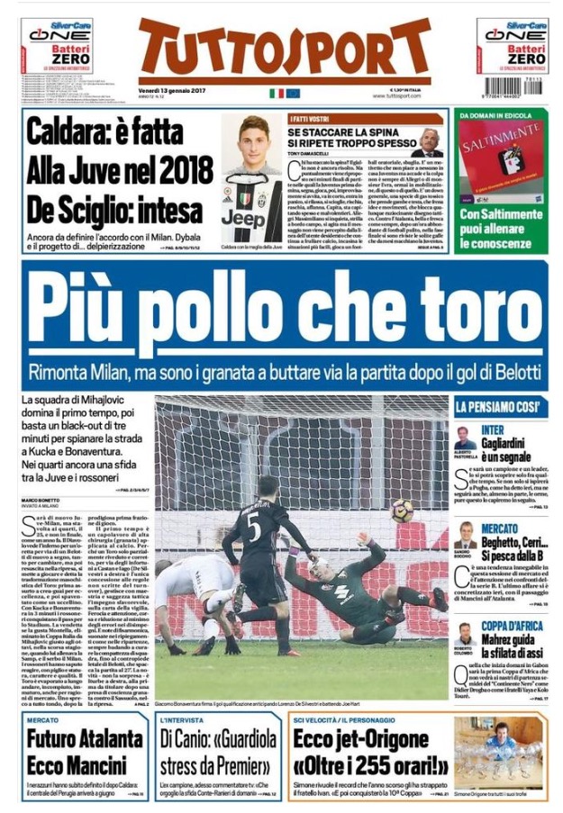 TuttoSport 13 Gennaio 2017