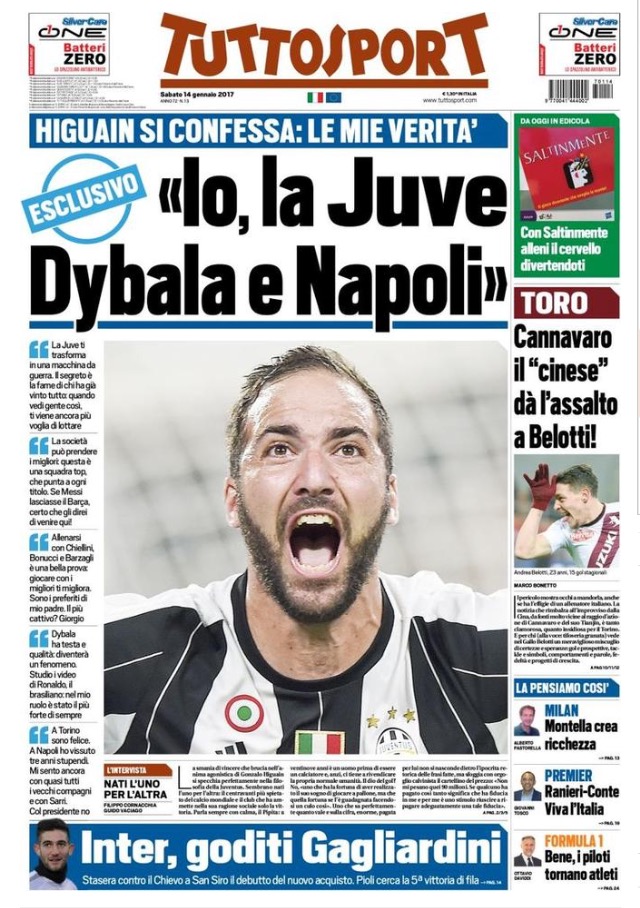 TuttoSport 14 Gennaio 2017