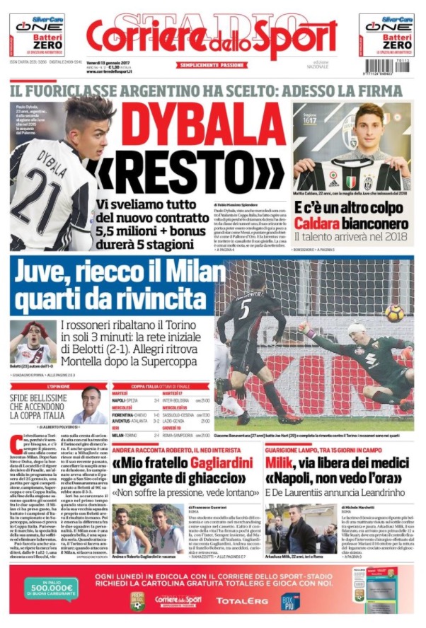 Corriere Dello Sport 13 Gennaio 2017