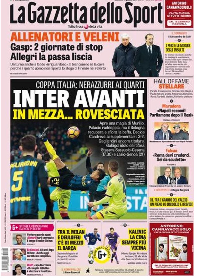 Gazzetta Dello Sport 18 Gennaio 2017