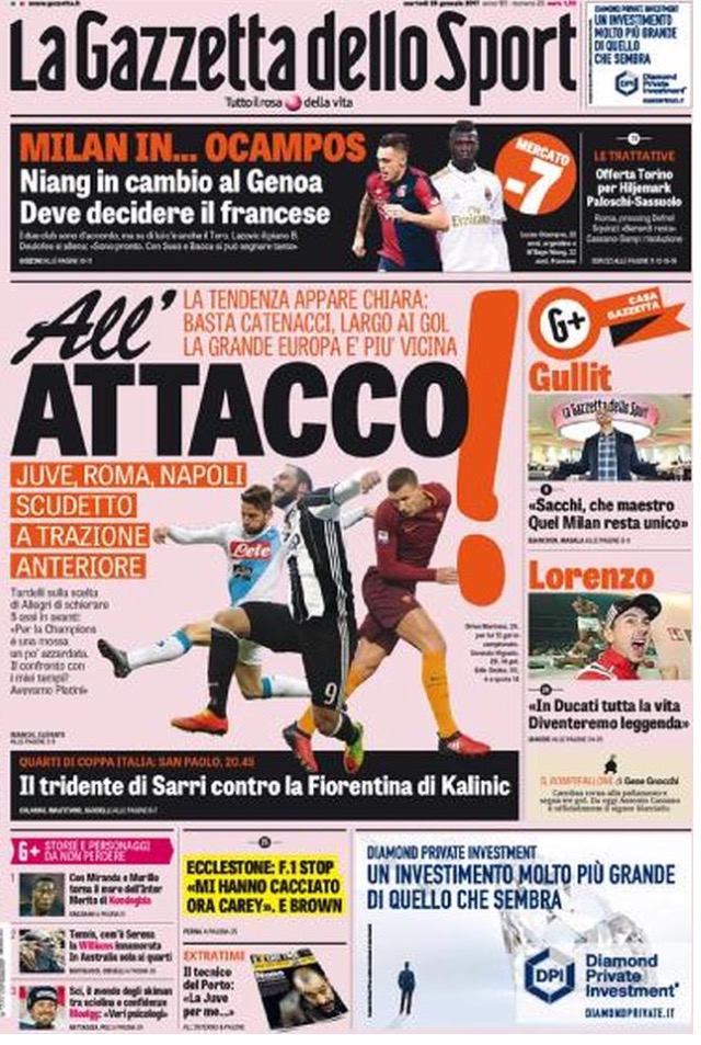 Gazzetta Dello Sport 24 Gennaio 2017