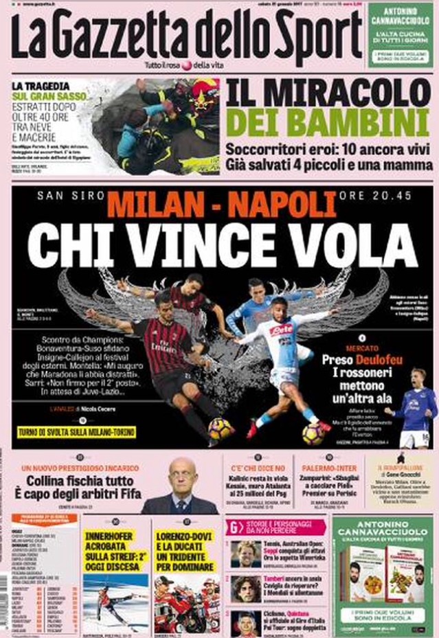 Gazzetta Dello Sport 21 Gennaio 2017