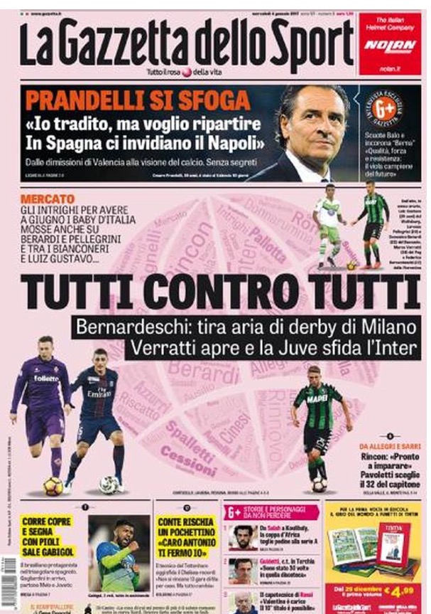 La Gazzetta Dello Sport 04 Gennaio 2017