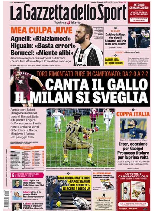 Gazzetta Dello Sport 17 Gennaio 2017