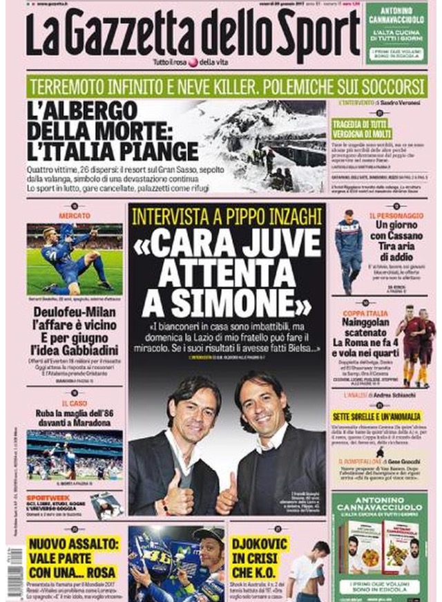 Gazzetta Dello Sport 20 Gennaio 2017