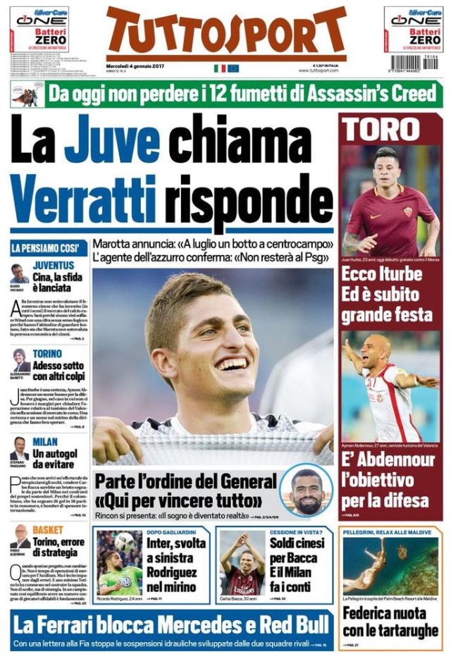 TuttoSport 04 Gennaio 2017