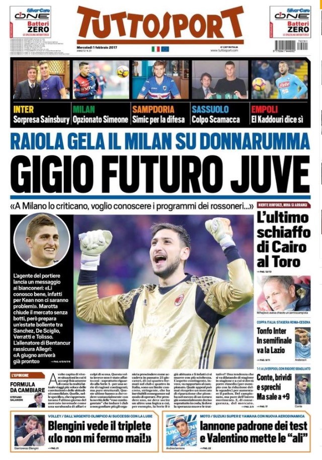 TuttoSport 1 Febbraio 2017