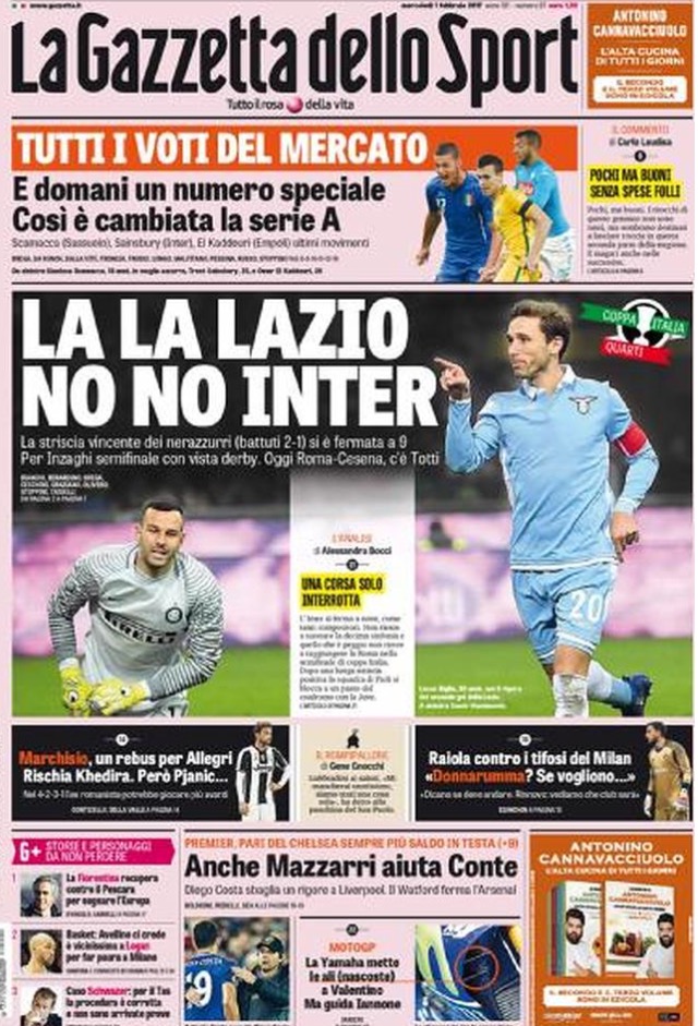 Gazzetta Dello Sport 1 Febbraio 2017