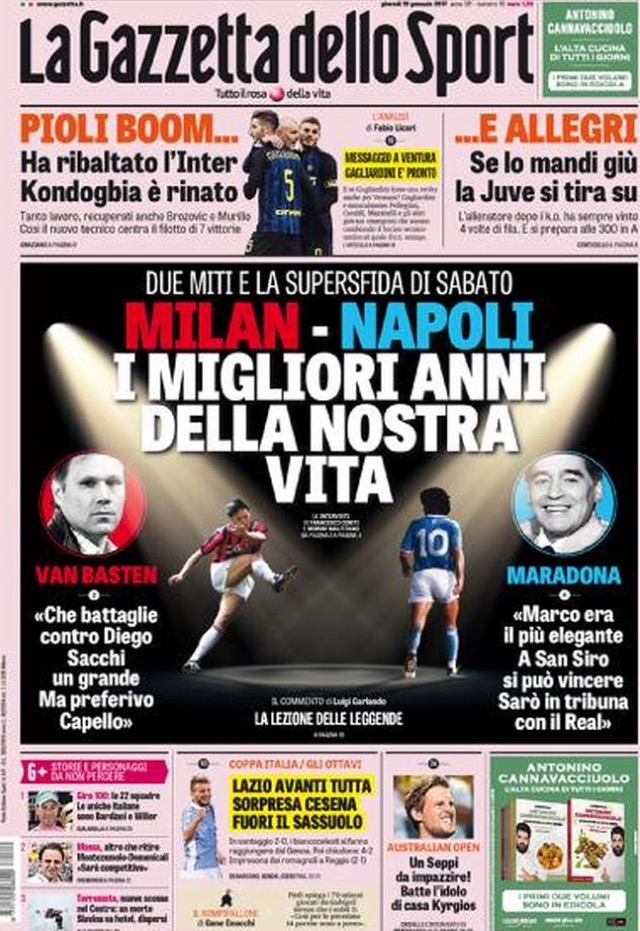 Gazzetta Dello Sport 19 Gennaio 2017