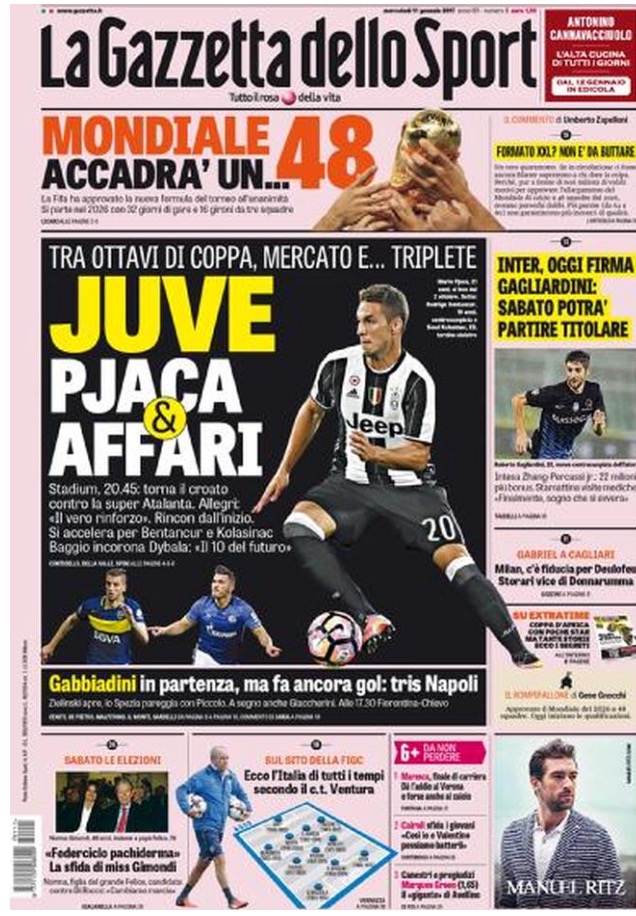 La Gazzetta Dello Sport 11 Gennaio 2017