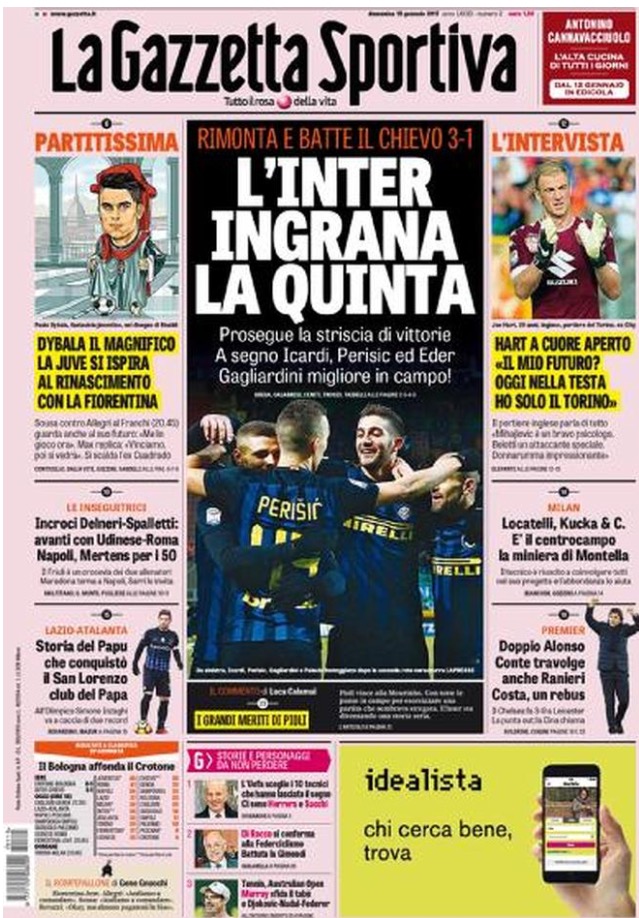 Gazzetta Dello Sport 15 Gennaio 2017