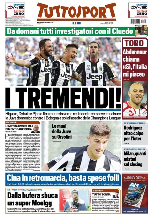 TuttoSport 06 Gennaio 2017