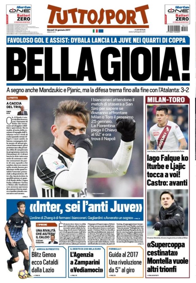 TuttoSport 12 Gennaio 2017
