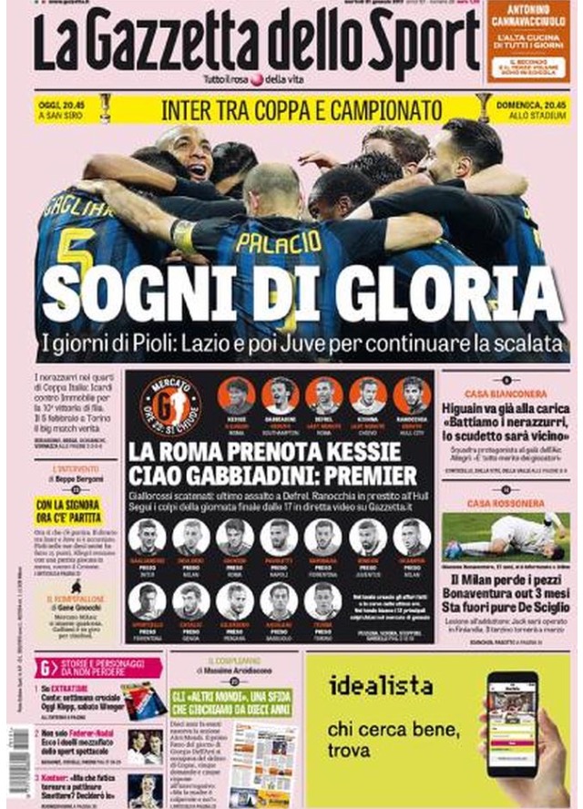 Gazzetta Dello Sport 31 Gennaio 2017