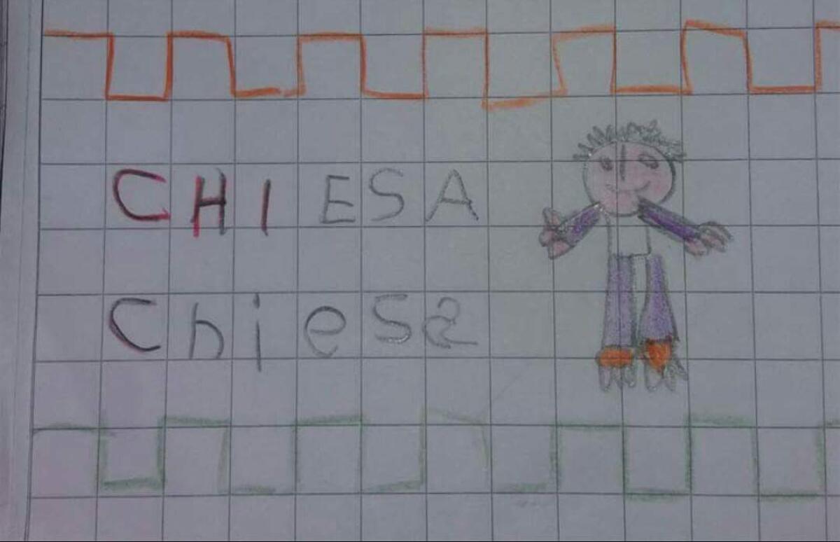 La maestra chiede una disegno di una chiesa, lui disegna il calciatore Federico - 
