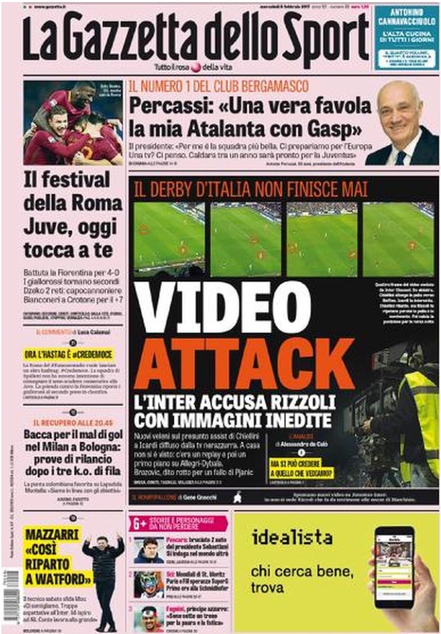 Gazzetta Dello Sport 8 Febbraio 2017