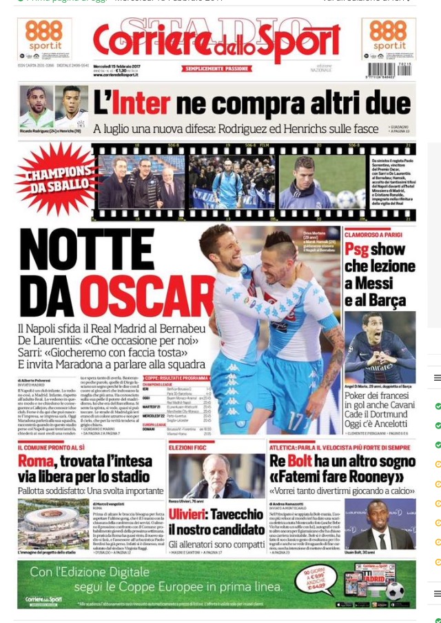 Corriere Dello Sport 15 Febbraio 2017