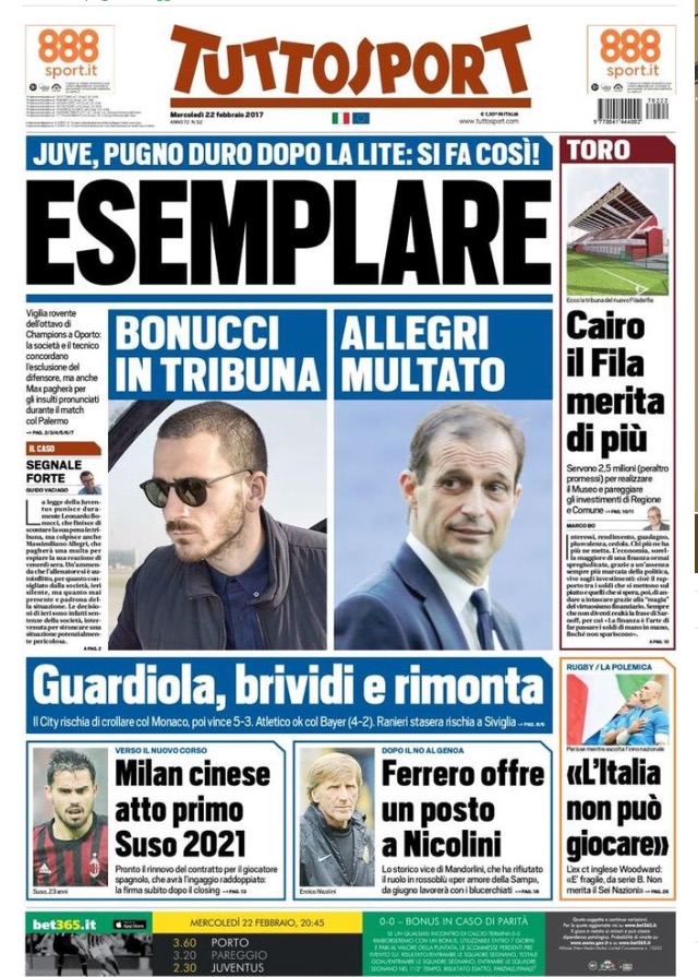 TuttoSport 22 Febbraio 2017