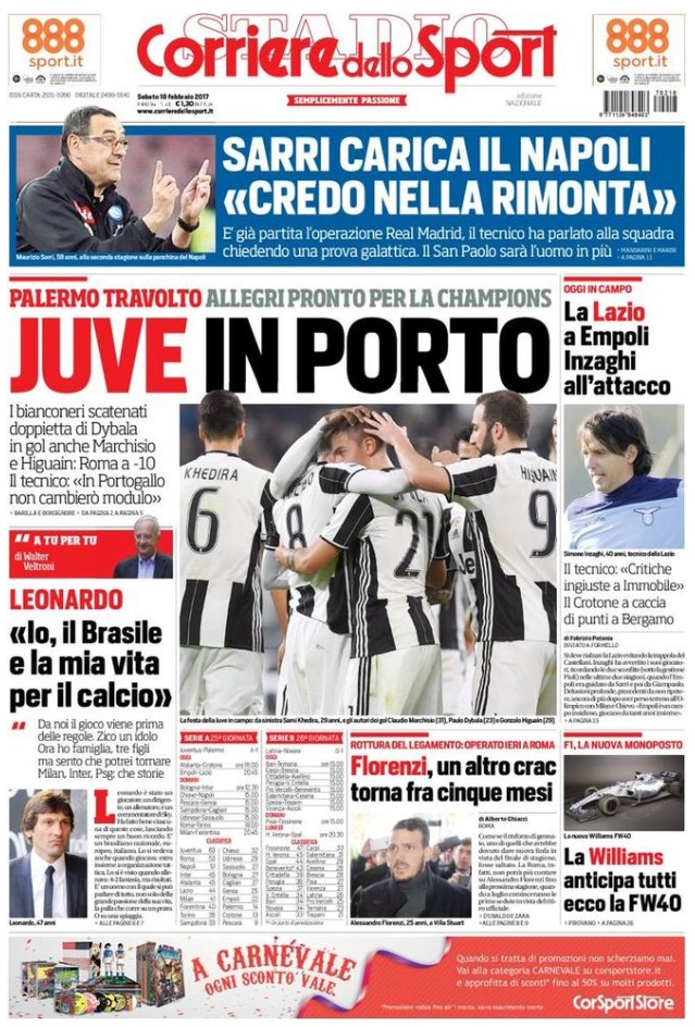 Corriere Dello Sport 18 Febbraio 2017