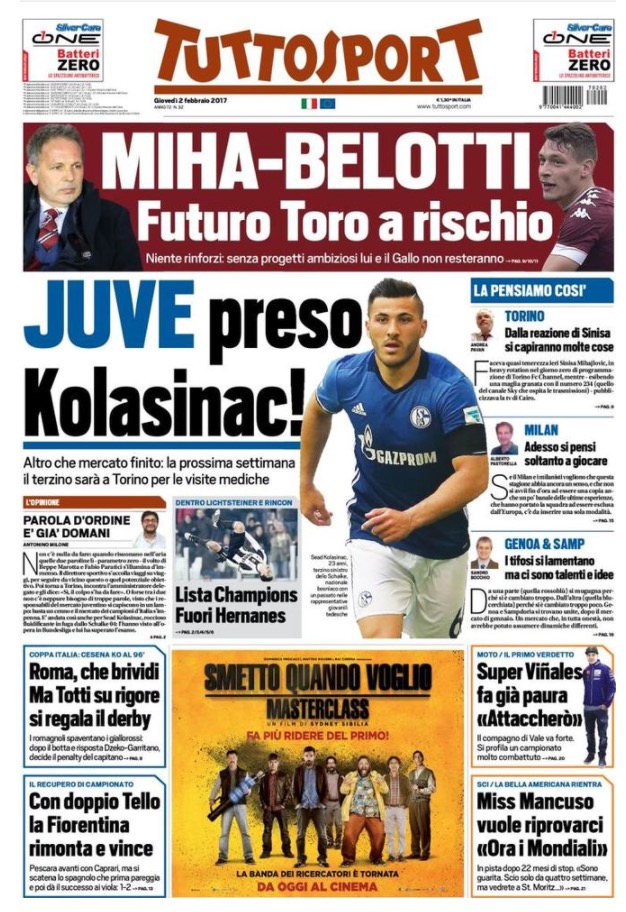 TuttoSport 2 Febbraio 2017