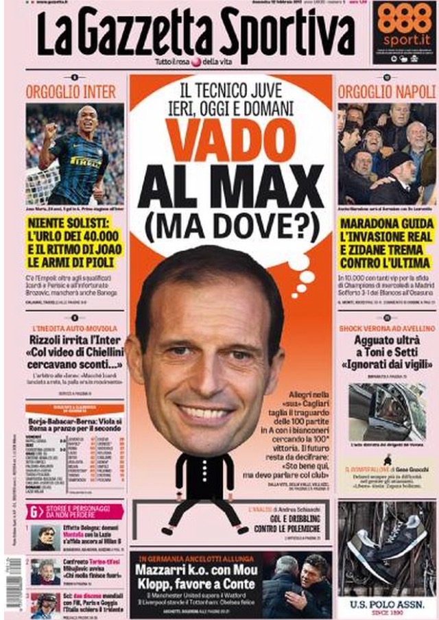 Gazzetta Dello Sport 12 Febbraio 2017
