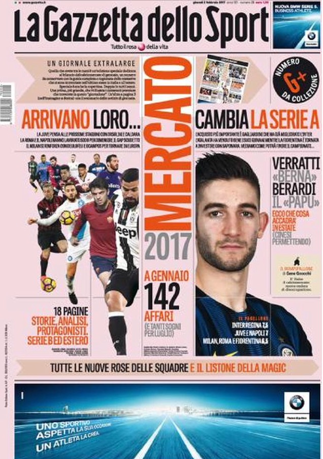 Gazzetta Dello Sport 2 Febbraio 2017