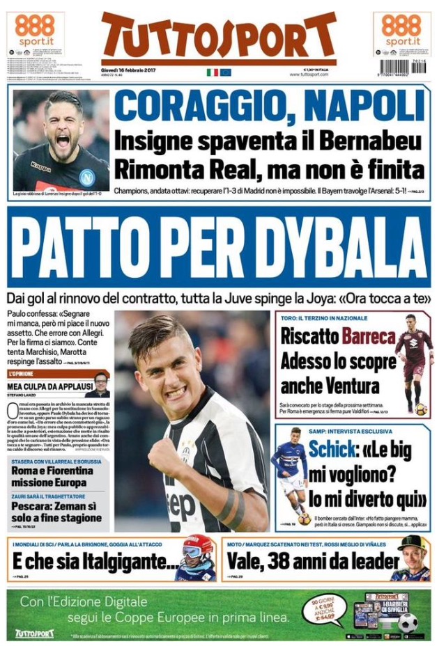 TuttoSport 16 Febbraio 2017