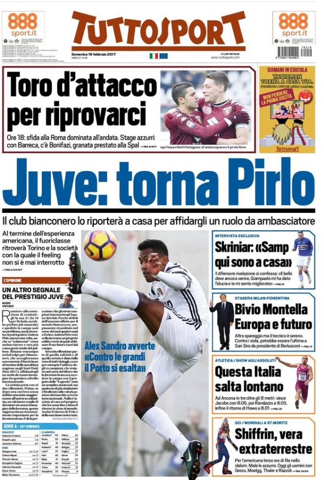TuttoSport 19 Febbraio 2017