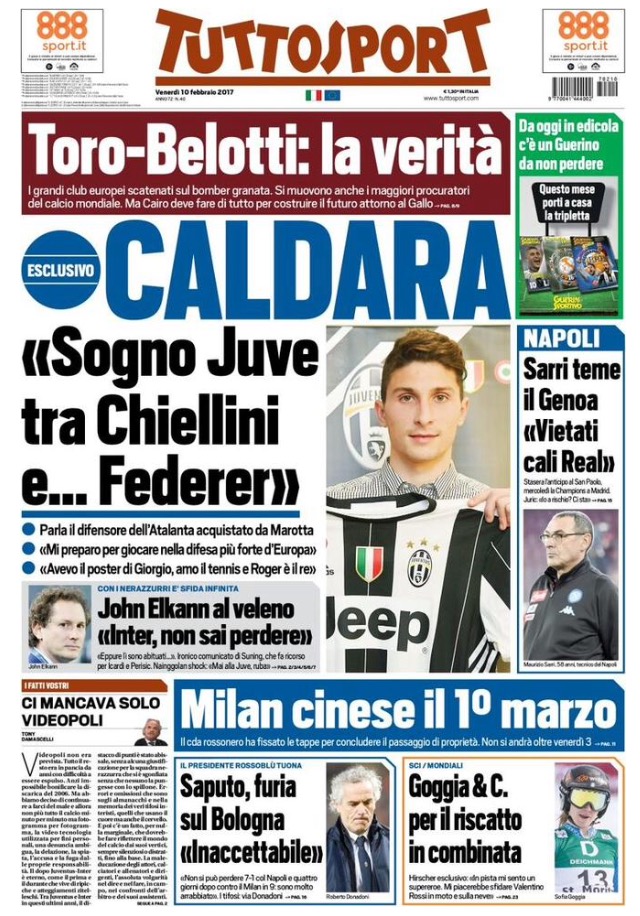 TuttoSport 10 Febbraio 2017