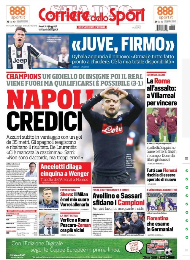 Corriere Dello Sport 16 Febbraio 2017