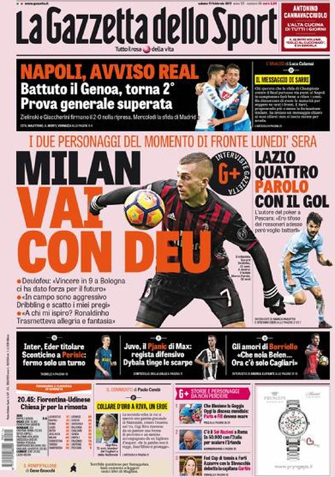 Gazzetta Dello Sport 11 Febbraio 2017