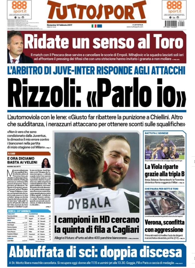 TuttoSport 12 Febbraio 2017