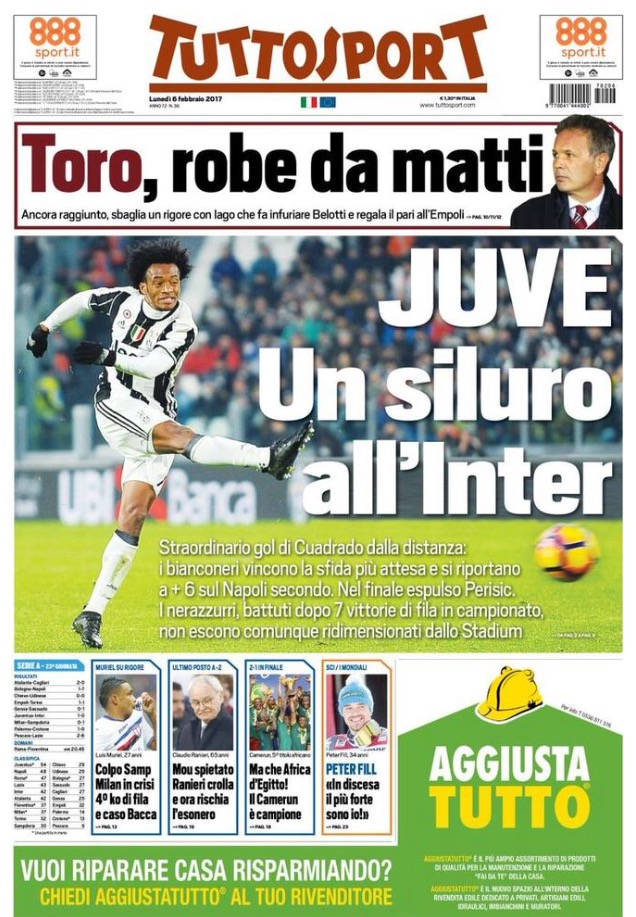 TuttoSport 6 Febbraio 2017