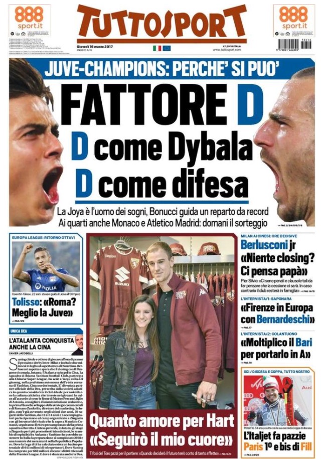 TuttoSport 16 Marzo 2017