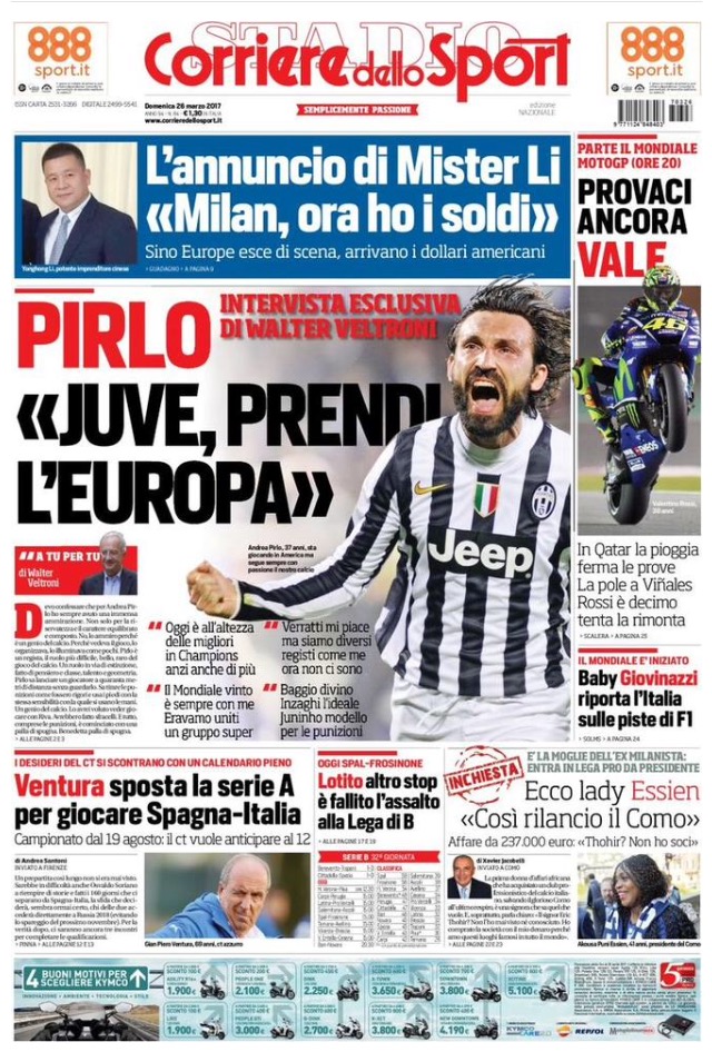 Corriere Dello Sport 26 Marzo 2017