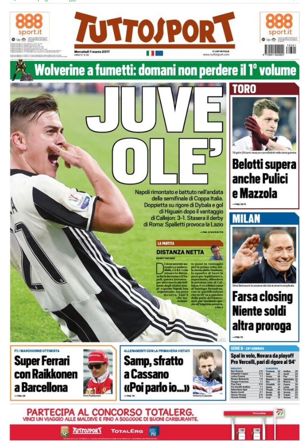 TuttoSport 1 Marzo 2017