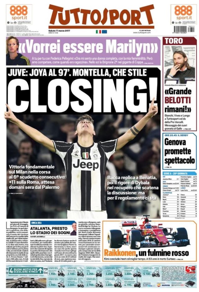 TuttoSport- 11 Marzo 2017