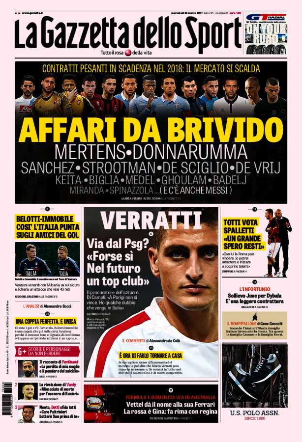 Gazzetta Dello Sport 22 Marzo 2017