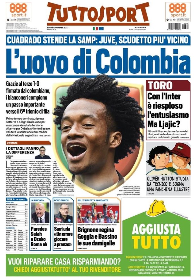 TuttoSport 20 Marzo 2017