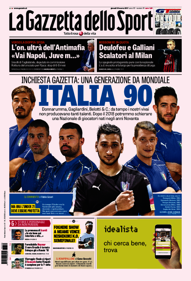 Gazzetta Dello Sport 30 Marzo 2017