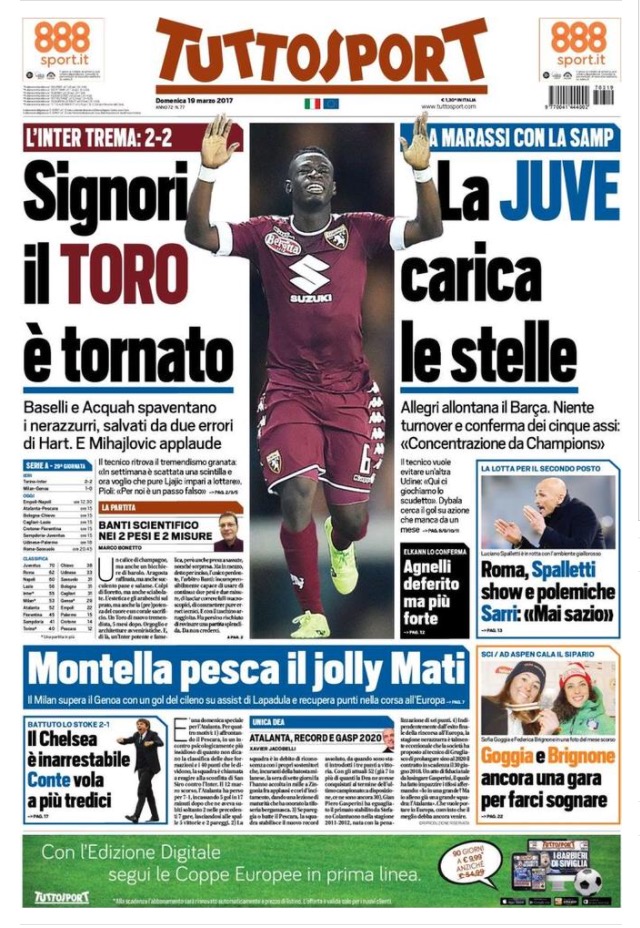 TuttoSport 19 Marzo 2017
